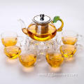 blooming tea glass tea set/teapot and cup